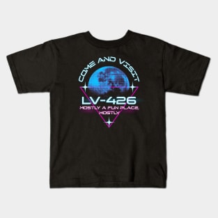 Cool retro Alien LV-426 synthwave design Kids T-Shirt